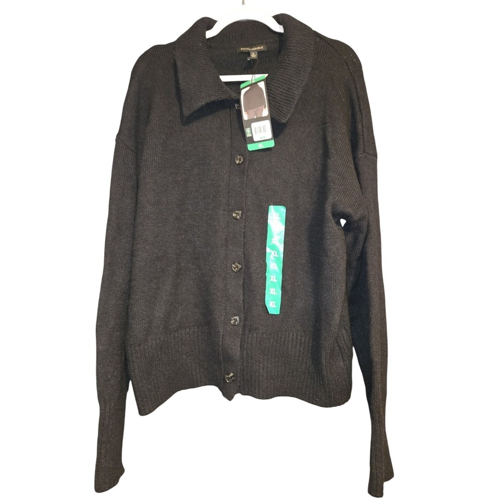 BANANA‎ REPUBLIC Women's Black Button Front Sweater Size XL